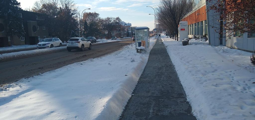 a clear sidewalk, free of snow or ice in the winter